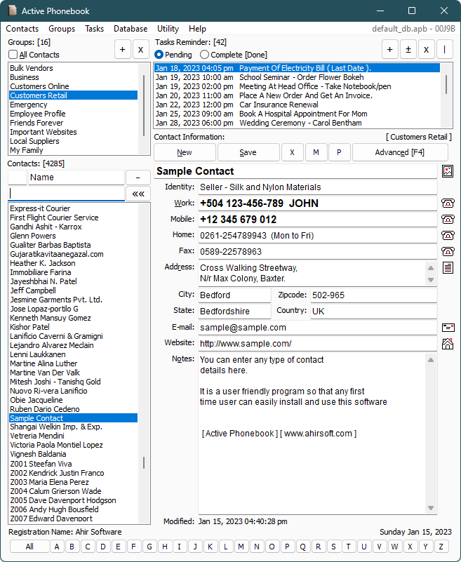 Windows 7 Active Phonebook 3.5 full